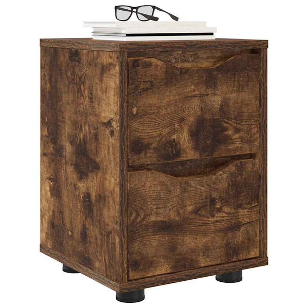 vidaXL Table de chevet Chêne fumé 30,5 x 30 x 43 cm Bois d'ingénierie
