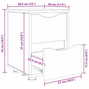 Nachttisch Altholz 30,5x30x43cm