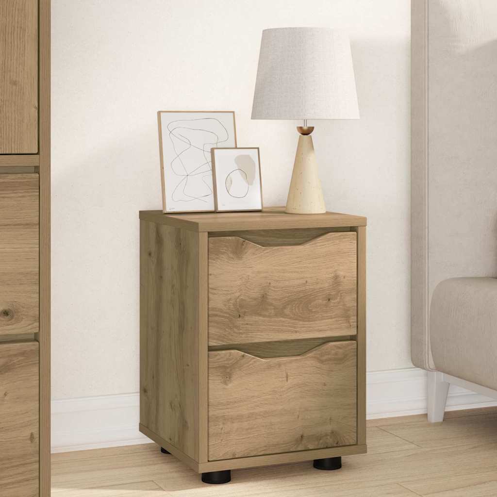 vidaXL Table de chevet Chêne artisan 30,5 x 30 x 43 cm Bois d'ingénierie