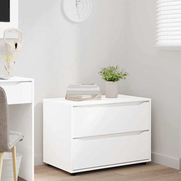 vidaXL Meuble de rangement blanc 80 x 48 x 57 cm en bois d'ingénierie