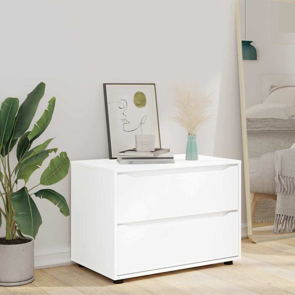 vidaXL Meuble de rangement blanc 80 x 48 x 57 cm en bois d'ingénierie