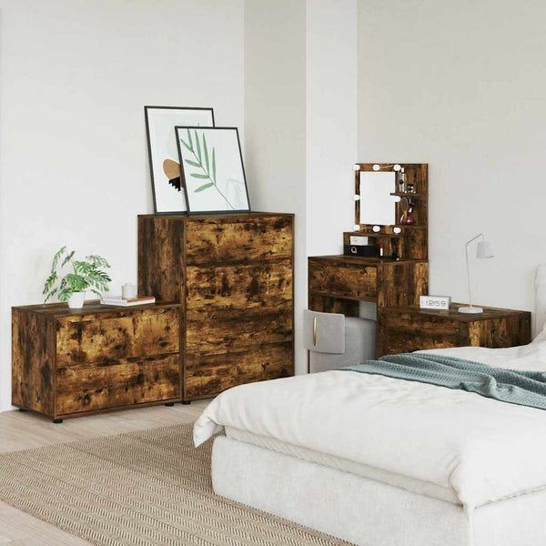 vidaXL Armoire de rangement Chêne fumé 80 x 48 x 57 cm