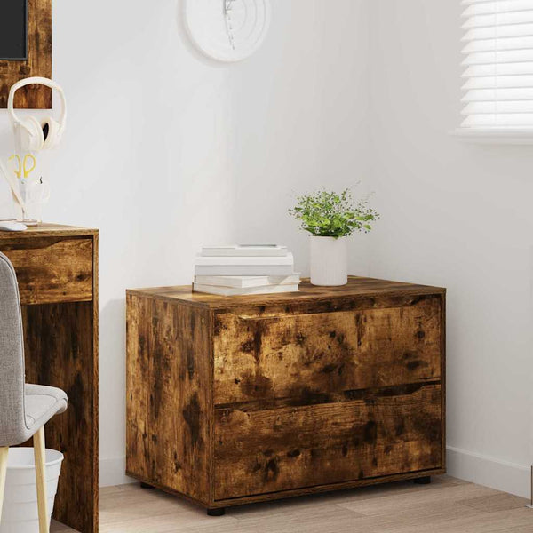 vidaXL Armoire de rangement Chêne fumé 80 x 48 x 57 cm