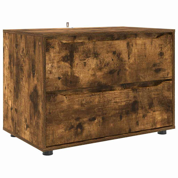 vidaXL Armoire de rangement Chêne fumé 80 x 48 x 57 cm