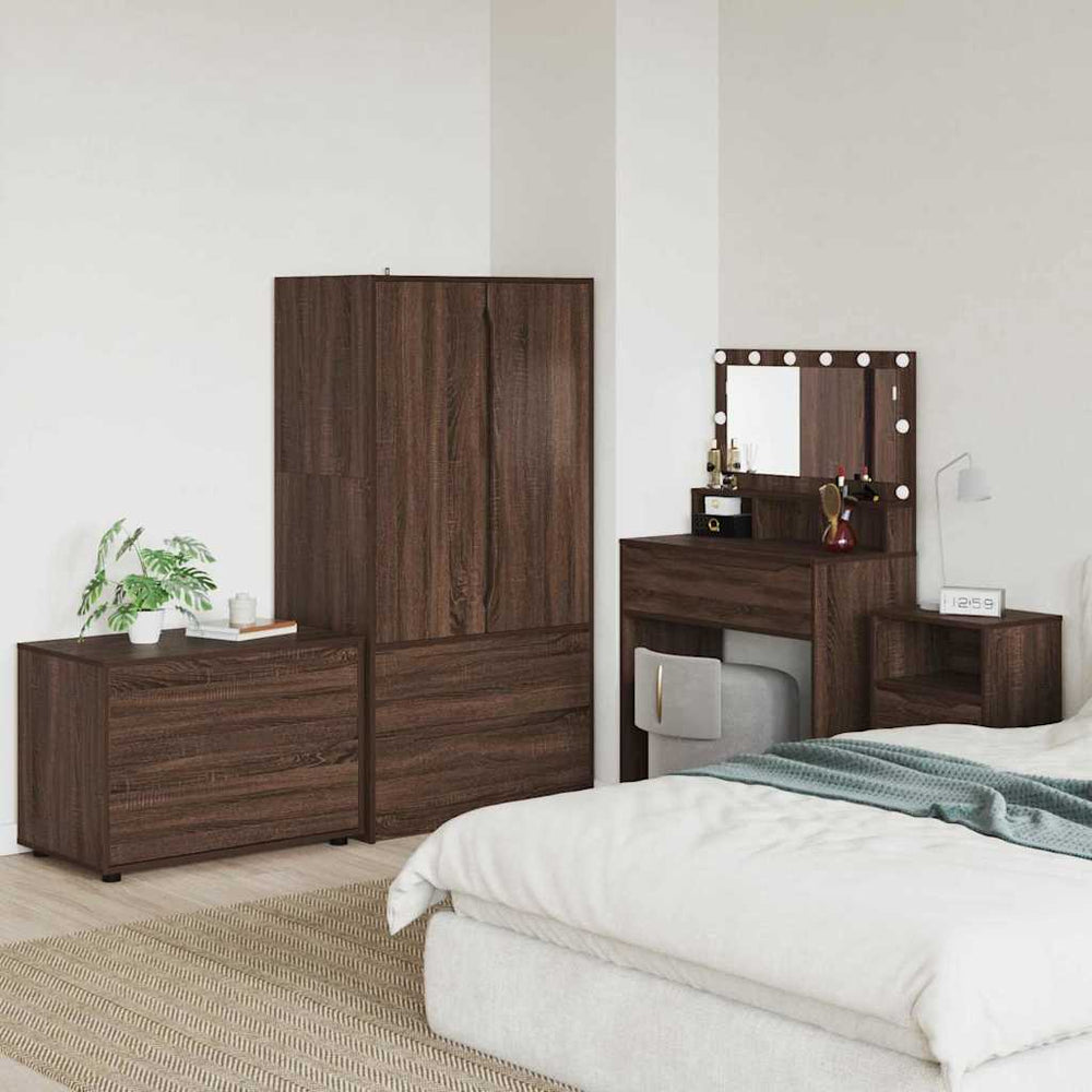 vidaXL Armoire de rangement marron aspect chêne 80 x 48 x 57 cm