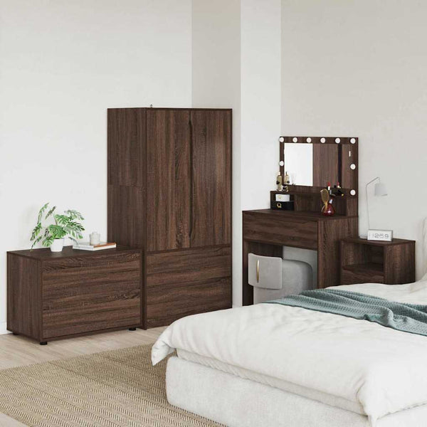 vidaXL Armoire de rangement marron aspect chêne 80 x 48 x 57 cm