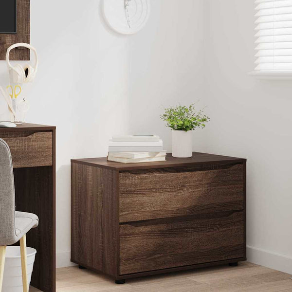 vidaXL Armoire de rangement marron aspect chêne 80 x 48 x 57 cm