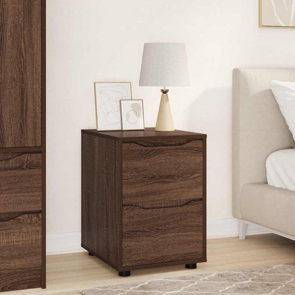 vidaXL Meuble de rangement marron aspect chêne 40 x 48 x 57 cm