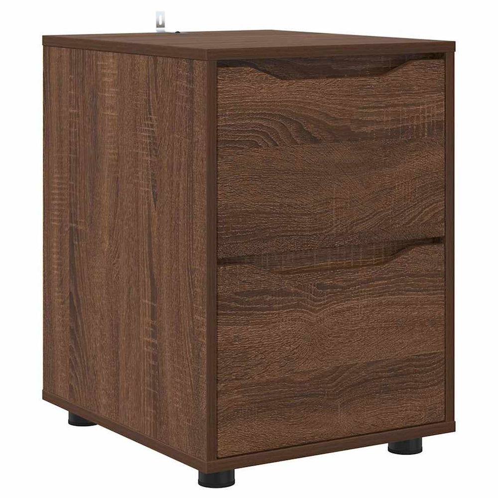 vidaXL Meuble de rangement marron aspect chêne 40 x 48 x 57 cm