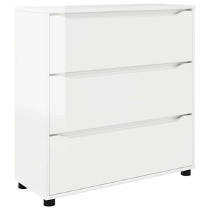 Hochglanz Aufbewahrungsschrank Weiß 80x31x81cm
