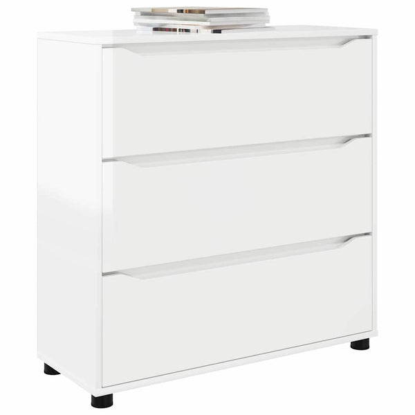 Hochglanz Aufbewahrungsschrank Weiß 80x31x81cm
