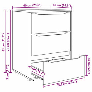 Schwarzer Aufbewahrungsschrank 60x48x81cm