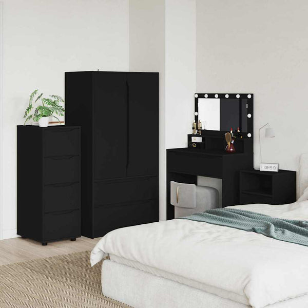 Schwarzer Aufbewahrungsschrank 40x48x105 cm