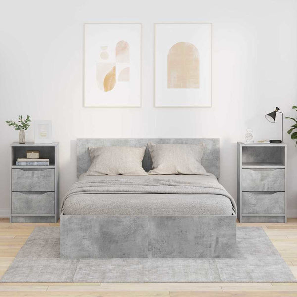 Nachttische 2er Set Beton Grau
