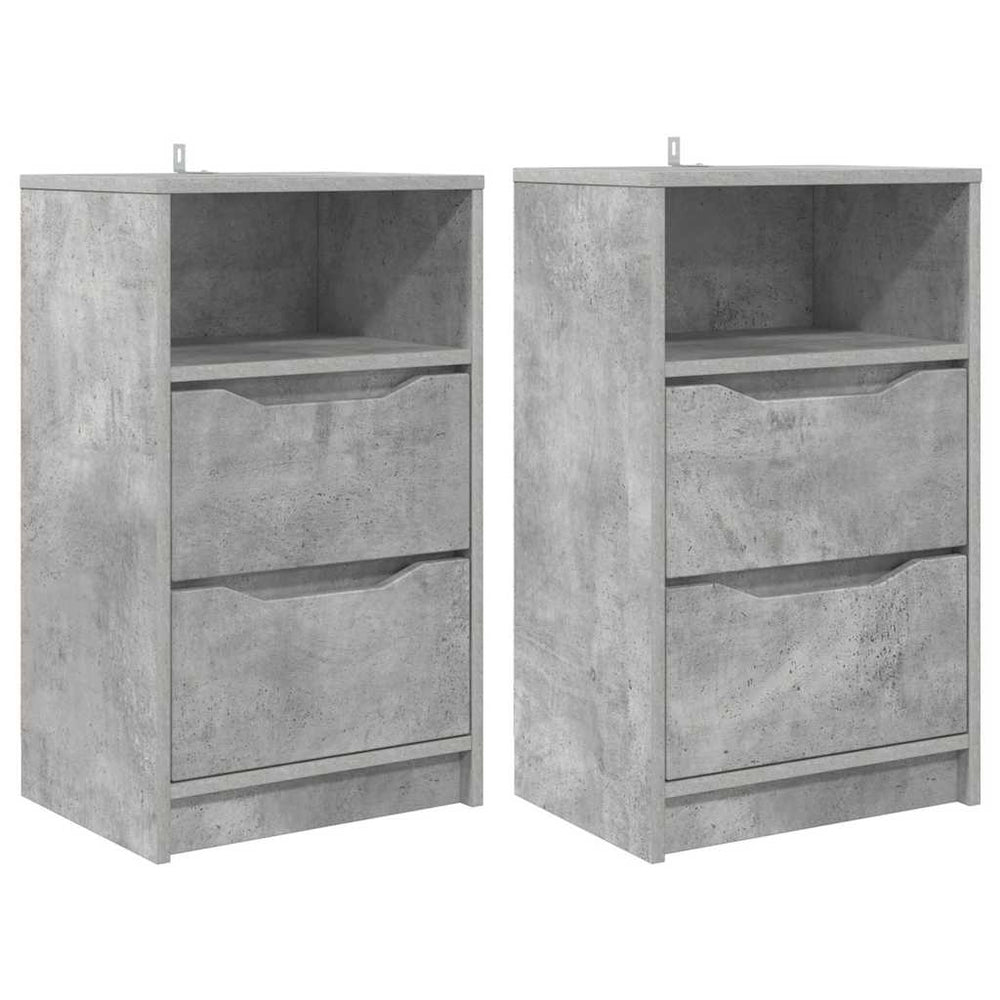 Nachttische 2er Set Beton Grau