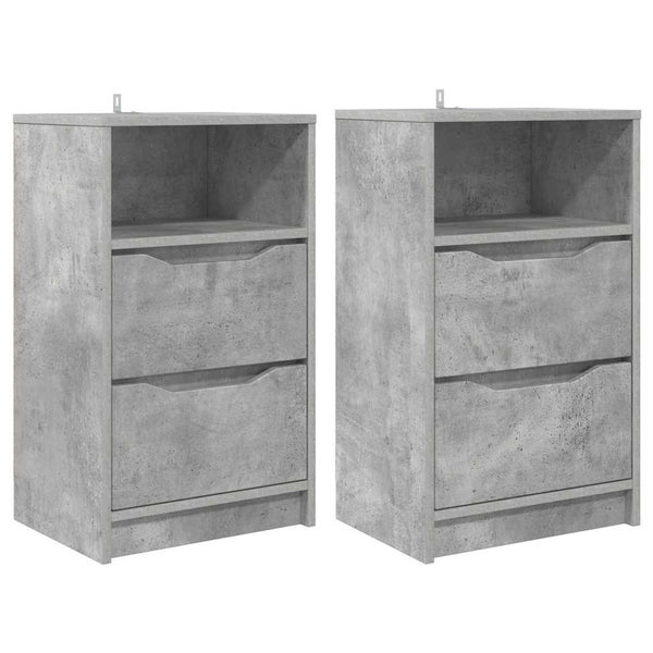 Nachttische 2er Set Beton Grau
