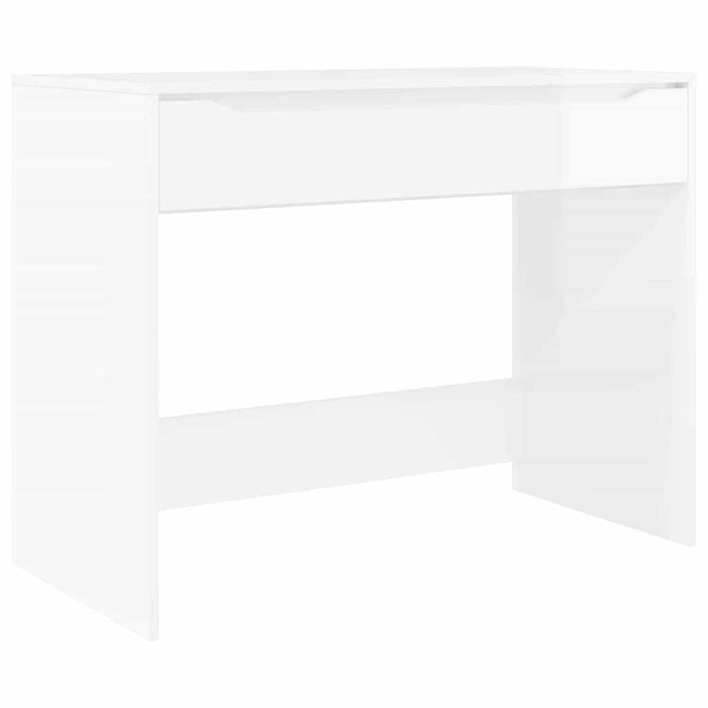 Weißer Hochglanz Schreibtisch 100cm
