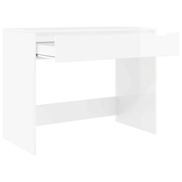 Weißer Hochglanz Schreibtisch 100cm