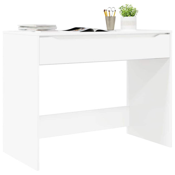 Weißer Hochglanz Schreibtisch 100cm