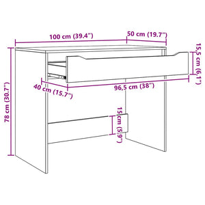 Weißer Hochglanz Schreibtisch 100cm