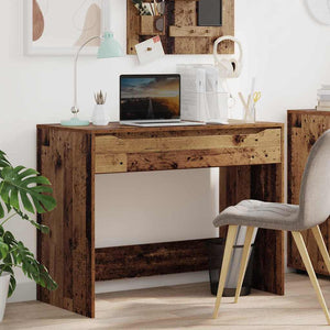 Schreibtisch Altholz 100 cm mit Schublade