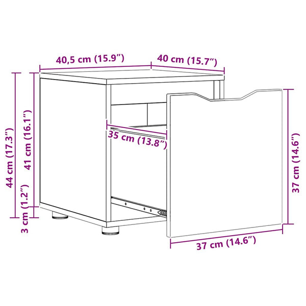 Badezimmerschrank Artisan Eiche 40cm