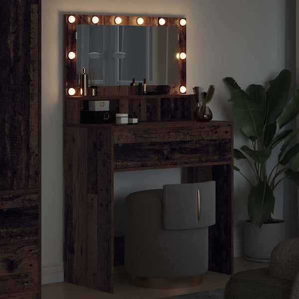 Schminktisch Altholz mit Spiegel & LED