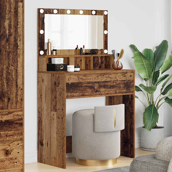 Schminktisch Altholz mit Spiegel & LED