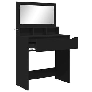 Schwarzer Schlafzimmer-Schminktisch mit Schubladen