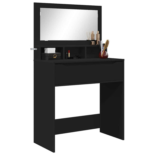 Schwarzer Schlafzimmer-Schminktisch mit Schubladen