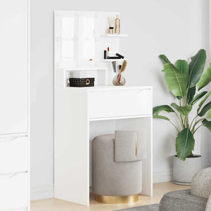 Schminktisch mit Regal Weiß 80 cm