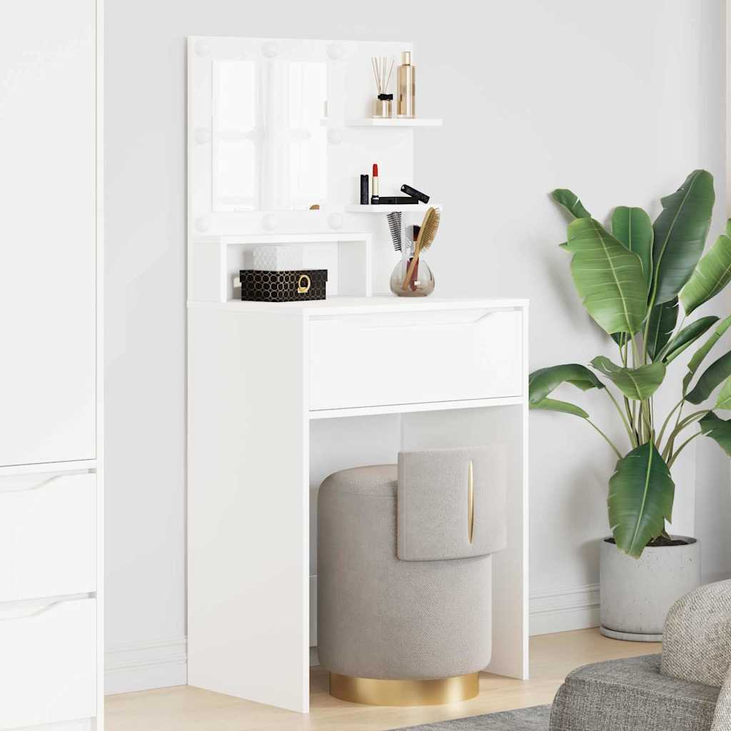 Schminktisch mit Regal Weiß 80 cm