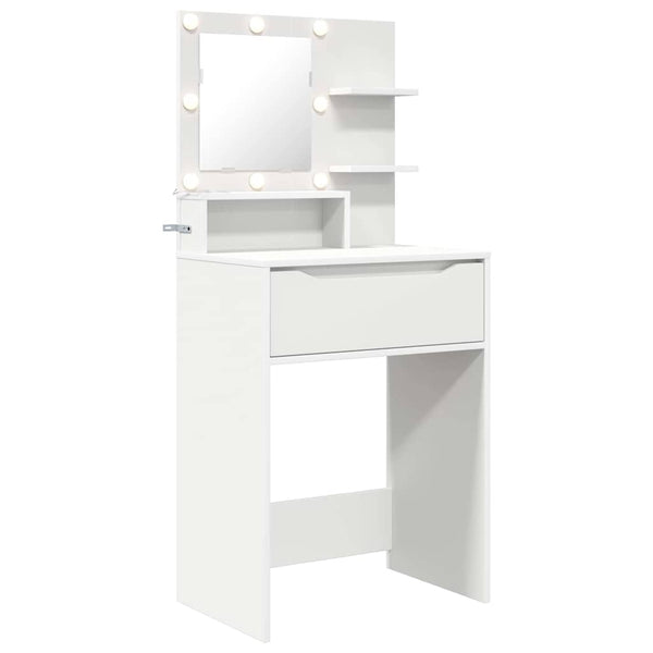 Schminktisch mit Regal Weiß 80 cm