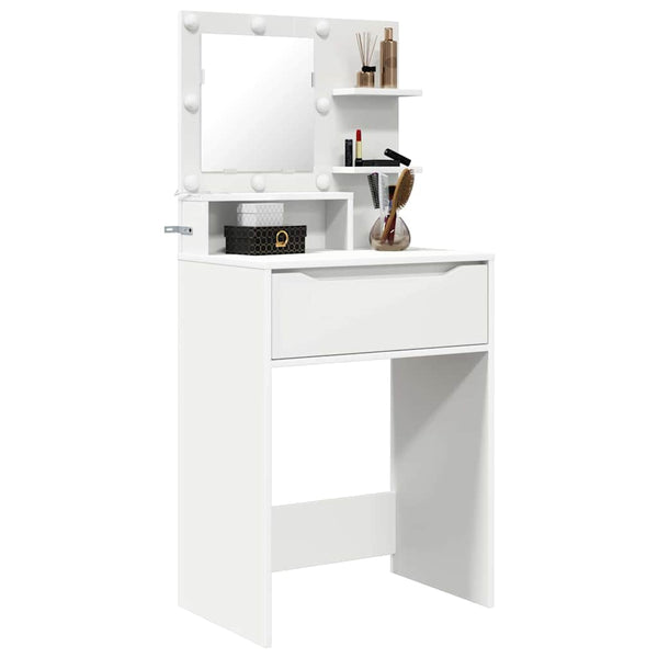 Schminktisch mit Regal Weiß 80 cm