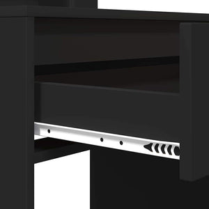Schwarzer Schminktisch mit Regal, 80 cm