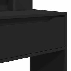 Schwarzer Schminktisch mit Regal, 80 cm