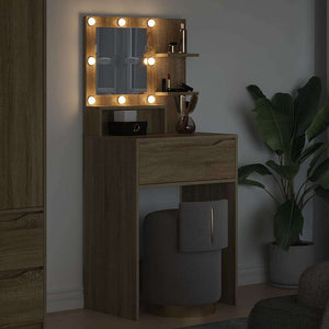Schminktisch Sonoma-Eiche mit LED-Beleuchtung