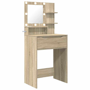 Schminktisch Sonoma-Eiche mit LED-Beleuchtung