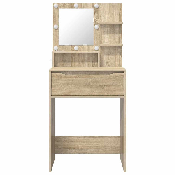 Schminktisch Sonoma-Eiche mit LED-Beleuchtung