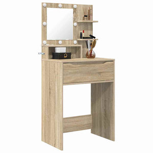 Schminktisch Sonoma-Eiche mit LED-Beleuchtung