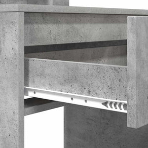 Schminktisch mit LED-Beleuchtung Betongrau