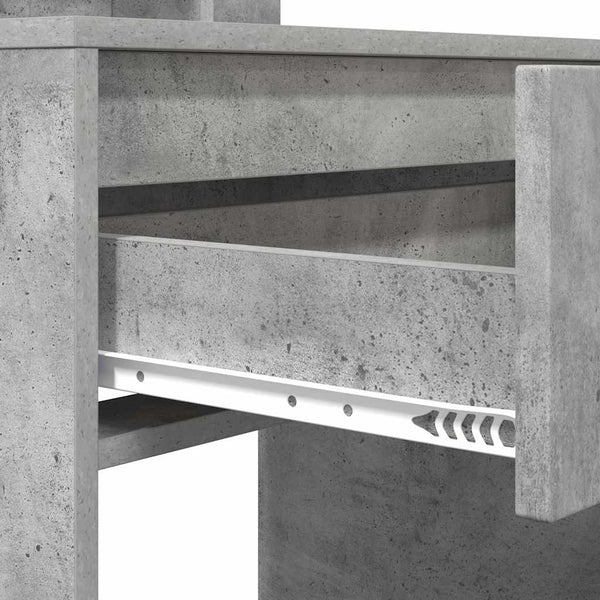 Schminktisch mit LED-Beleuchtung Betongrau