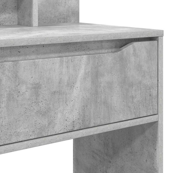 Schminktisch mit LED-Beleuchtung Betongrau