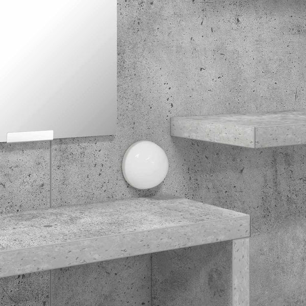Schminktisch mit LED-Beleuchtung Betongrau