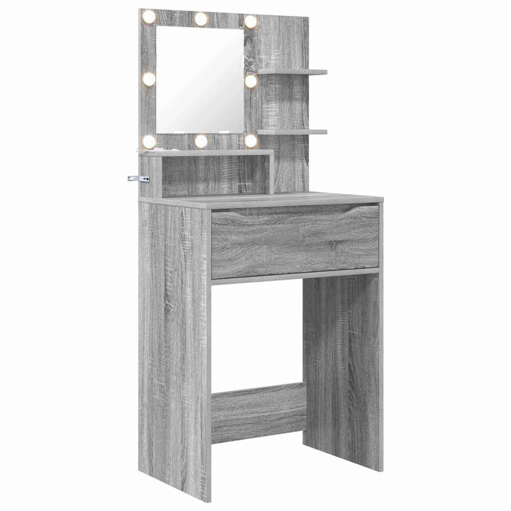 Schminktisch mit Spiegel, Grau Sonoma, 80 cm