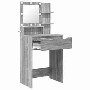 Schminktisch mit Spiegel, Grau Sonoma, 80 cm