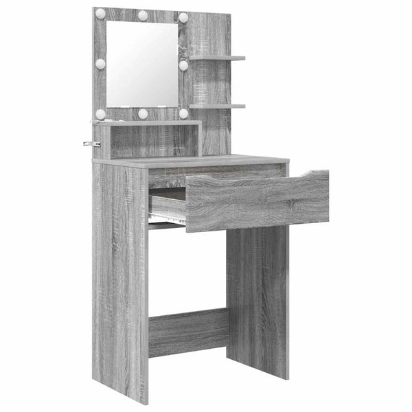 Schminktisch mit Spiegel, Grau Sonoma, 80 cm