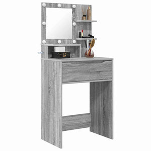 Schminktisch mit Spiegel, Grau Sonoma, 80 cm