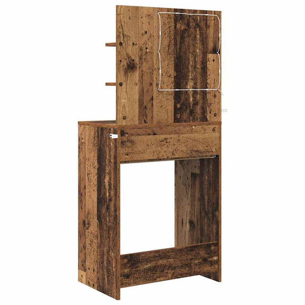 Schminktisch mit Regal Altholz 80 cm