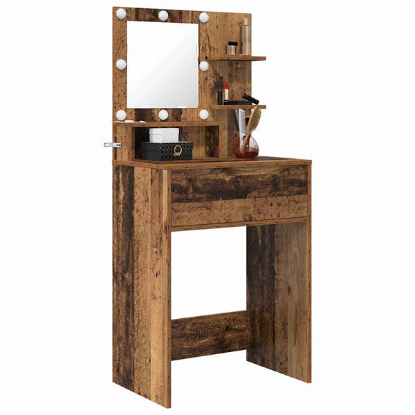 Schminktisch mit Regal Altholz 80 cm